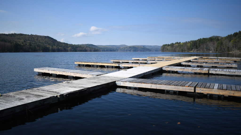 The Great Sacandaga Lake and our boat slips. Sacandaga Boat Slips